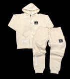 PREMIUM WHITE FULL ZIP UP FLEECE SWEATSUIT S - 3X