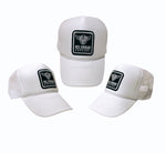 WHITE TRUCKER HAT (SNAPBACK)