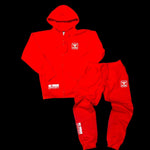 PREMIUM RED FULL ZIP UP FLEECE SWEATSUIT S - 3X