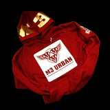 PREMIUM “MAROON, GOLD, AND WHITE PULLOVER FLEECE HOODIE SWEATSUIT